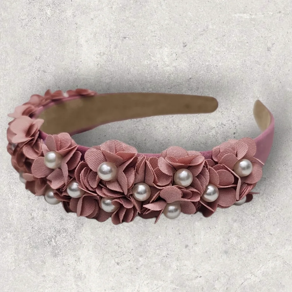 Flower Faux Pearl Headband Hairband